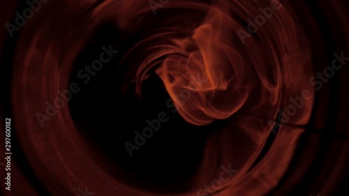 Fire spreads inside a metal pipe