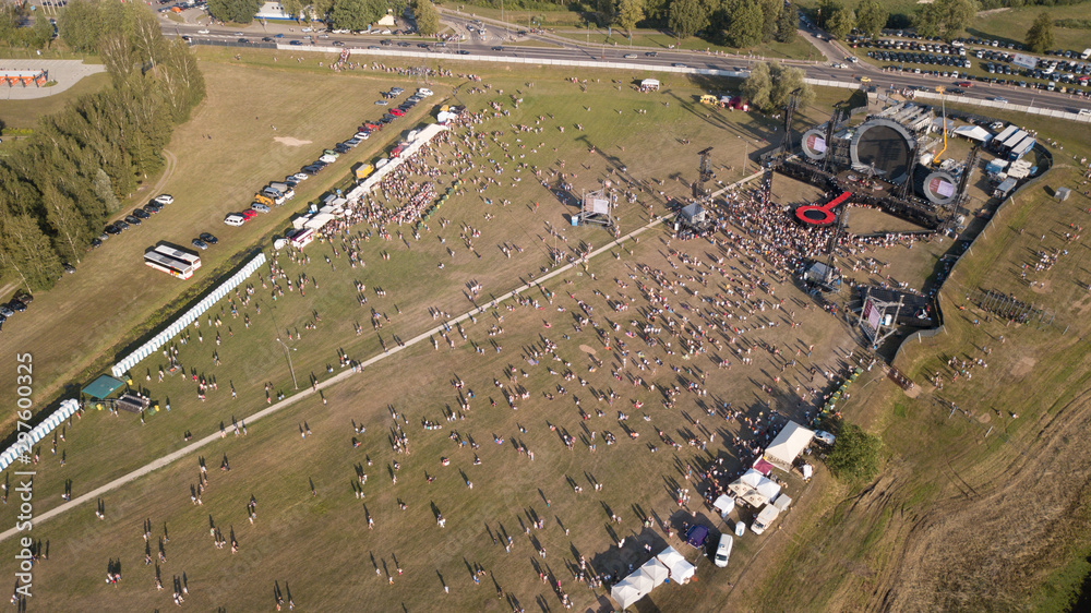 Aerial view of Jelgava city Latvia Zemgale drone top view