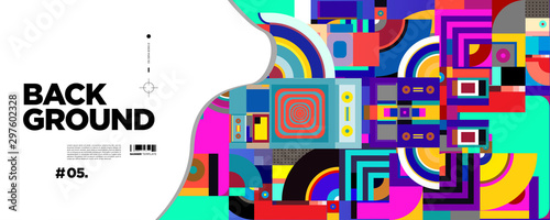 Colorful Abstract Banner Template with Dummy Text for Web Design, Landing page, and Print Material.