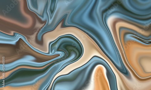 Beautiful blue and beige marble texture liquid fluid abstract 