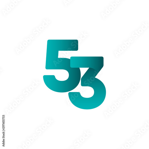 53 Years Anniversary Celebrations Vector Template Design Illustration