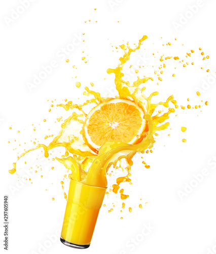 Fotografia orange juice splash isolated