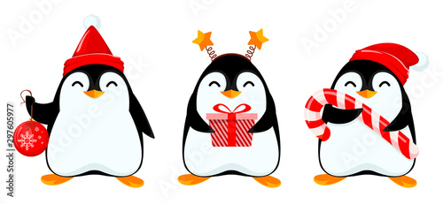 Cute little penguin, set of three poses