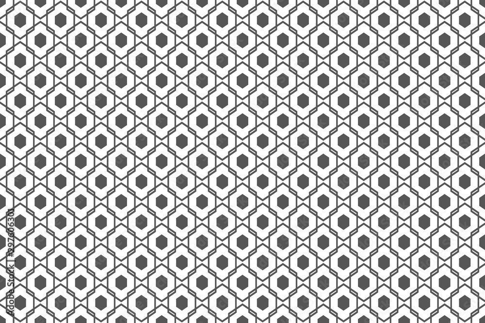 Abstract hexagonal grid seamless background.
