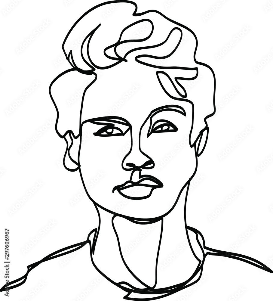 portrait of a man one of the lines of abstraction. vector graphic. portrait of a man one of the lines of abstraction. vector graphic.