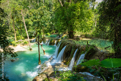 Fototapeta Naklejka Na Ścianę i Meble -  Tad Sae Waterfall in Luang prabang province, Laos.