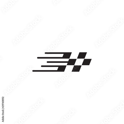 Race flag icon logo design vector template