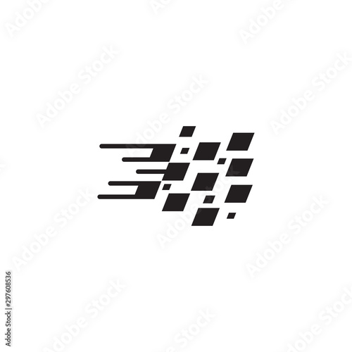 Race flag icon logo design vector template