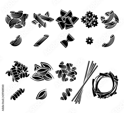 Pasta set. Collection icon pasta. Vector