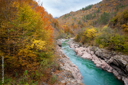 Mountain river in autumn
