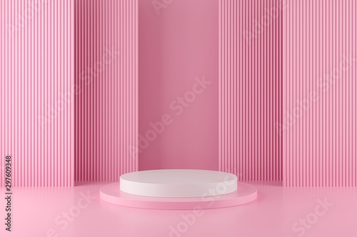 Fototapeta Naklejka Na Ścianę i Meble -  Abstract geometry shape background. podium minimalist mock up scene. 3d rendering.
