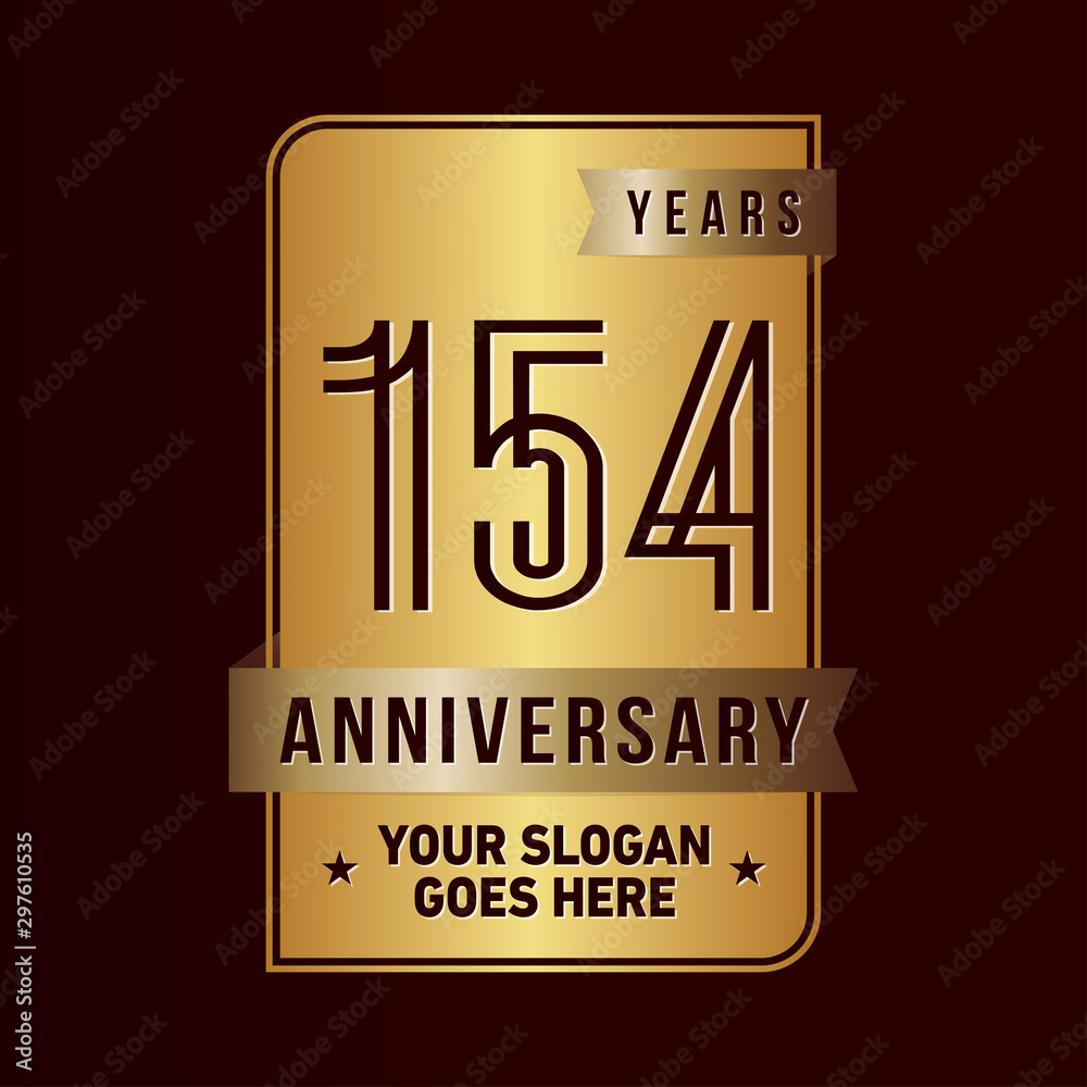 154 years anniversary design template. One hundred and fifty-four years celebration logo. Vector and illustration. 154 years anniversary design template. One hundred and fifty-four years celebration logo. Vector and illustration.