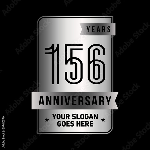 156 years anniversary design template. One hundred and fifty-six years celebration logo. Vector and illustration. photo