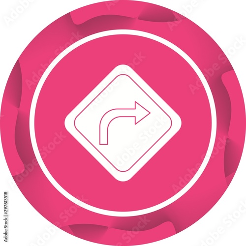 Beautiful Right turn ahead Vector Glyph icon