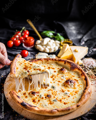 Italian pizza with ingredients