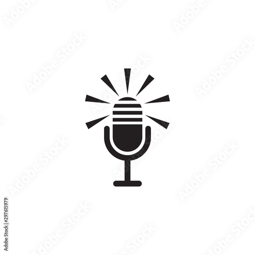 Mic logo icon design vector illustration template