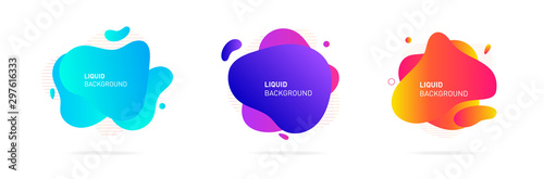 Abstract Graphic elements Vector, Gradient abstract banners with flowing liquid shapes