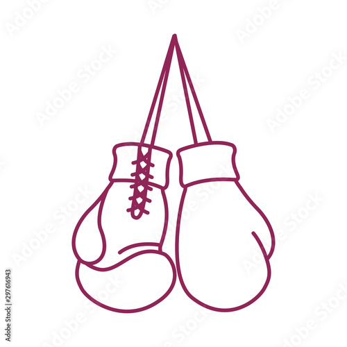boxing gloves hanging sport equipment icon