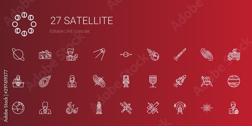 satellite icons set