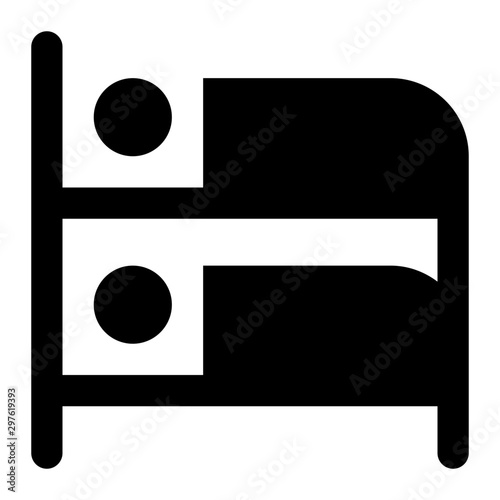 Bunk Bed Glyph Icon Vector