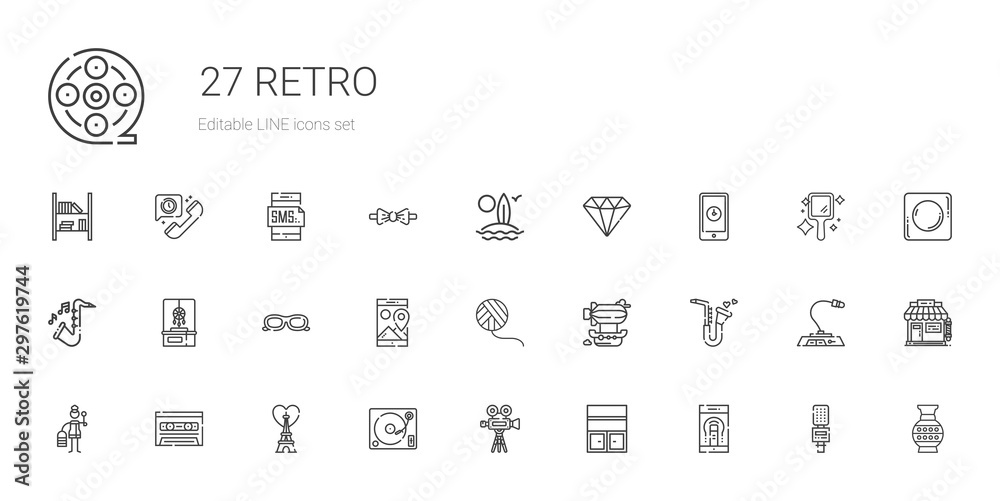 retro icons set retro icons set