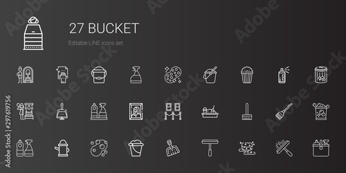 bucket icons set