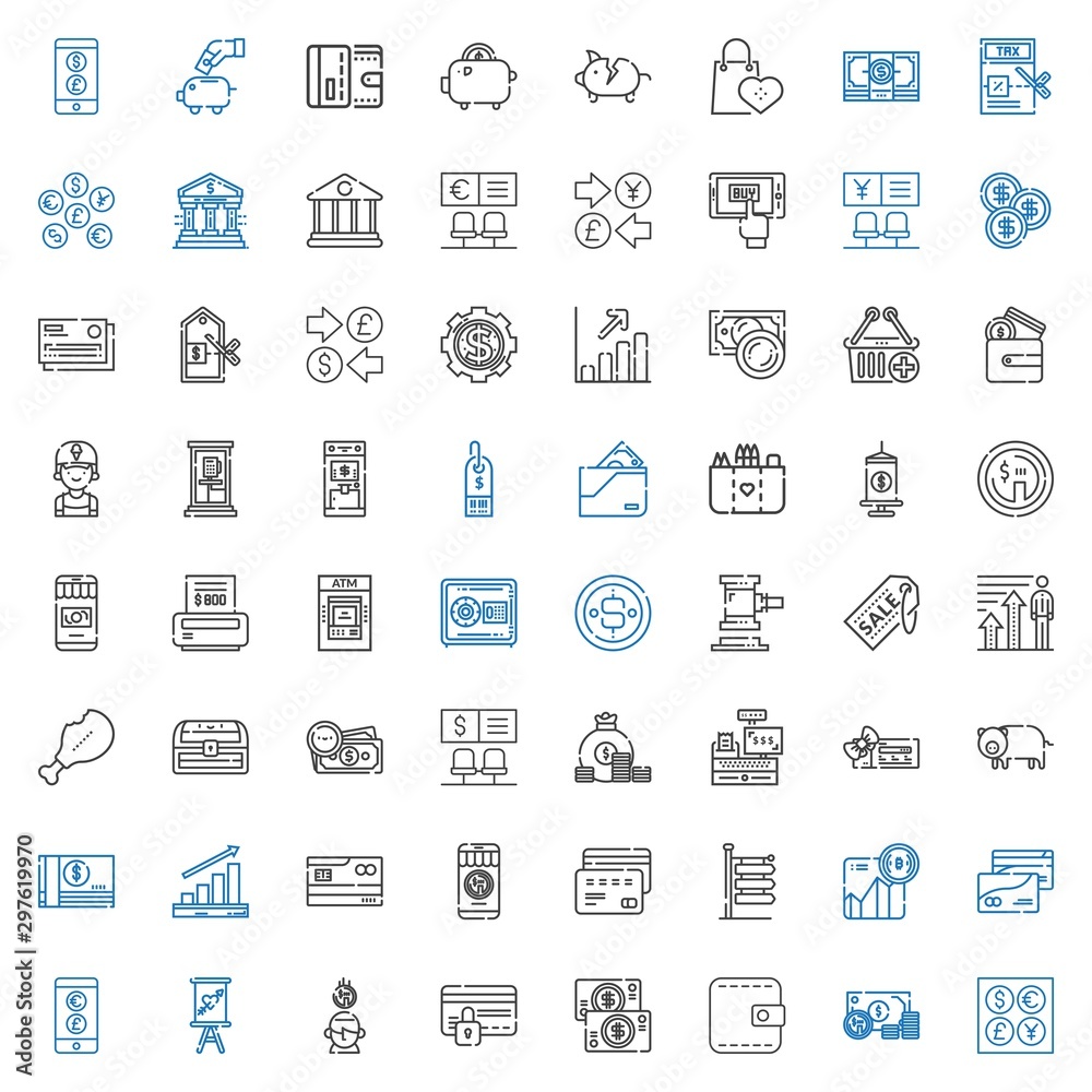cash icons set cash icons set