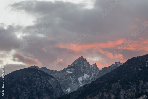 Sunset in the Tetons of Wyoming in Autumn