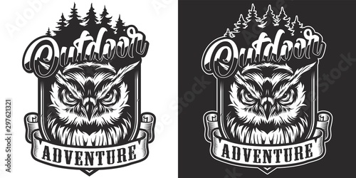 Vintage monochrome outdoor adventure label