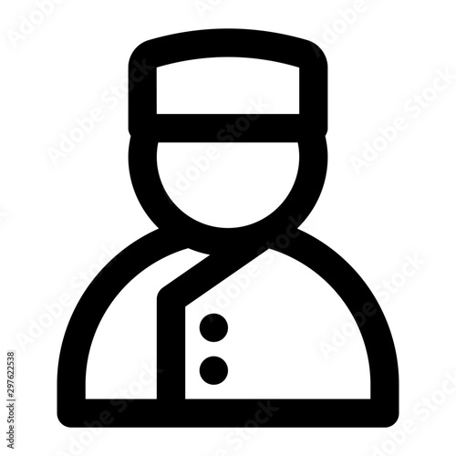 Bellboy Hotel Line Icon Vector