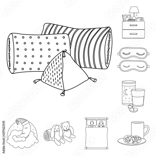 Isolated object of dreams and night icon. Set of dreams and bedroom stock vector illustration.