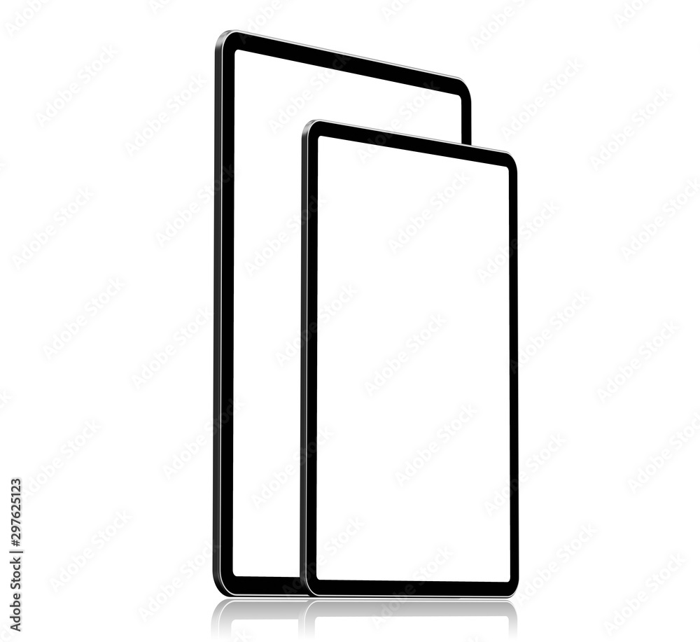 Tablet small and big blank screen isolated on white Tablet small and big blank screen isolated on white