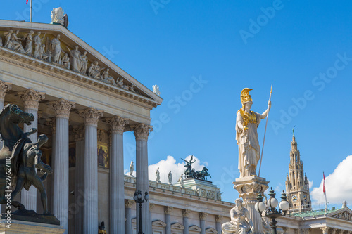 Parliment building & statues, Vienna, Austria © Peter Adams