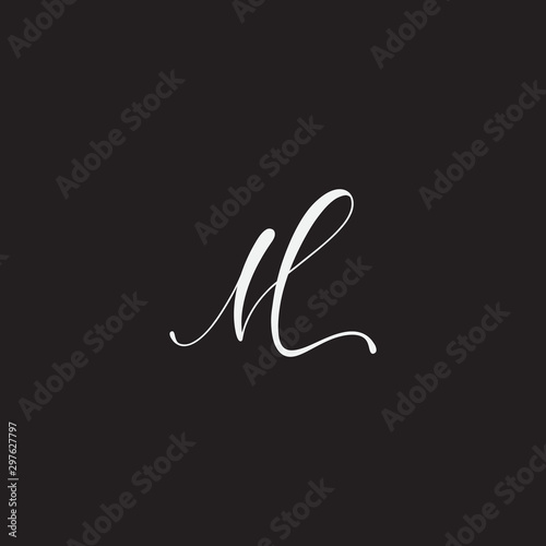 ML Initial handwriting logo vector photo