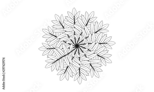 White vector leaf mandala pattern