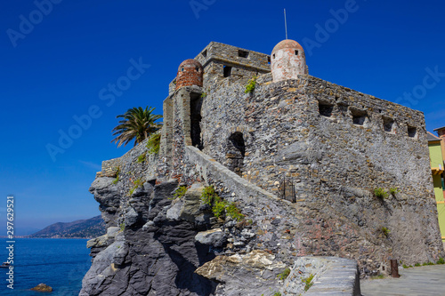 Middle age fortress Castello Dragone in Camogli, Italy photo