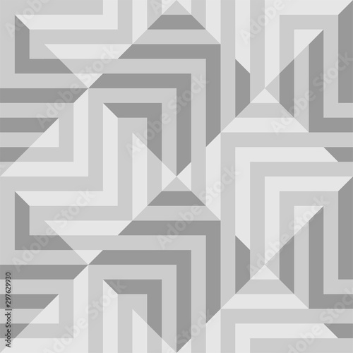 Monochrome geometric seamless pattern. Light gray texture with strips. Template for wallpapers, textile, fabric, wrapping paper, backgrounds. Vector illustration.