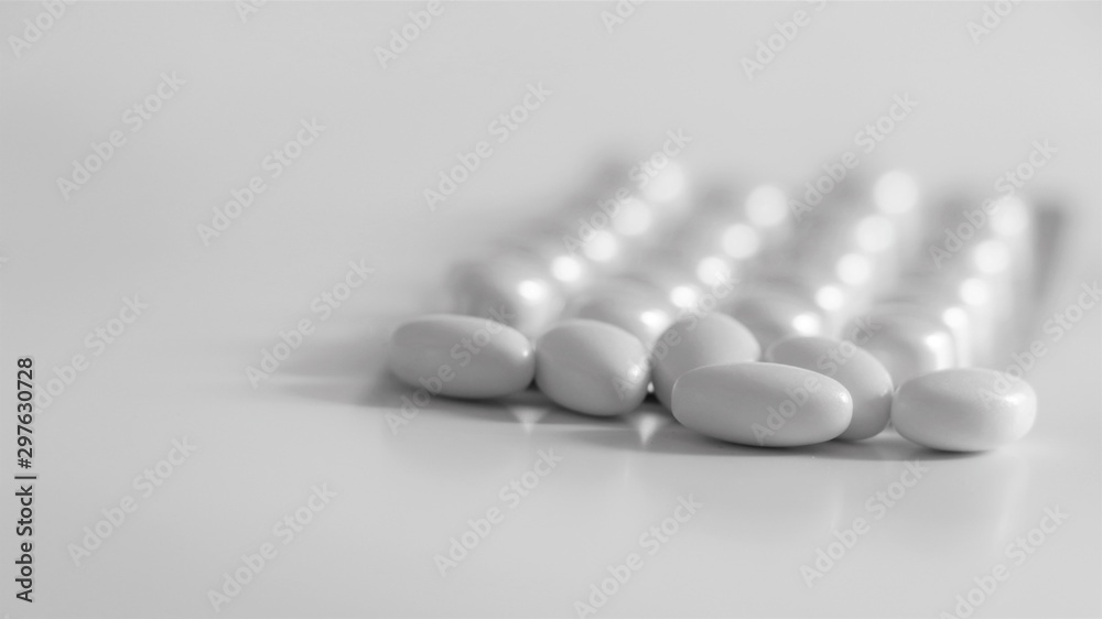 pills on white background pills on white background