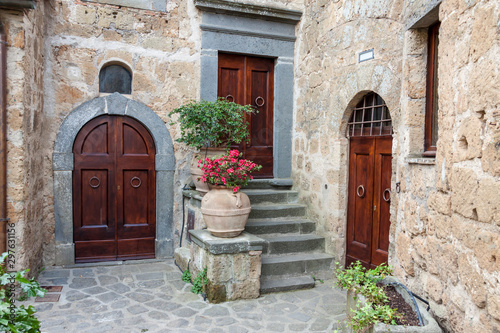 Alley in old town of Bagnoregio - Tuscany, Italy.