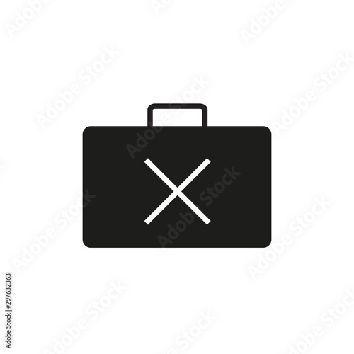 icon reject suitcase vector illustration on white background, Editable Stroke