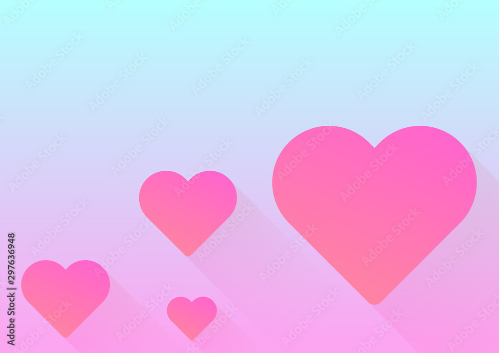 hearts on soft background. Vector illustration