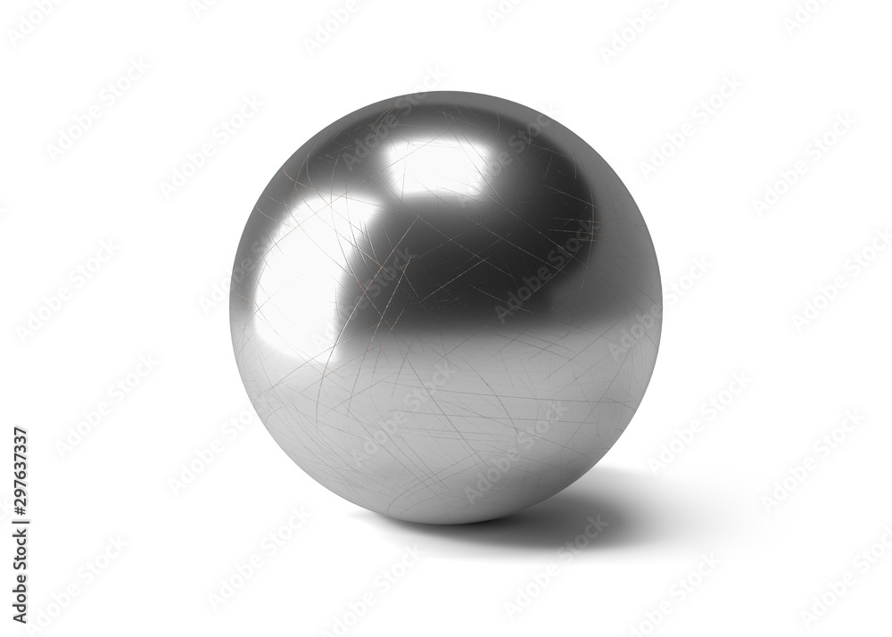 metal ball 3D model. chrom circle 3d render. single bearing 3d image. Stock  Illustration | Adobe Stock
