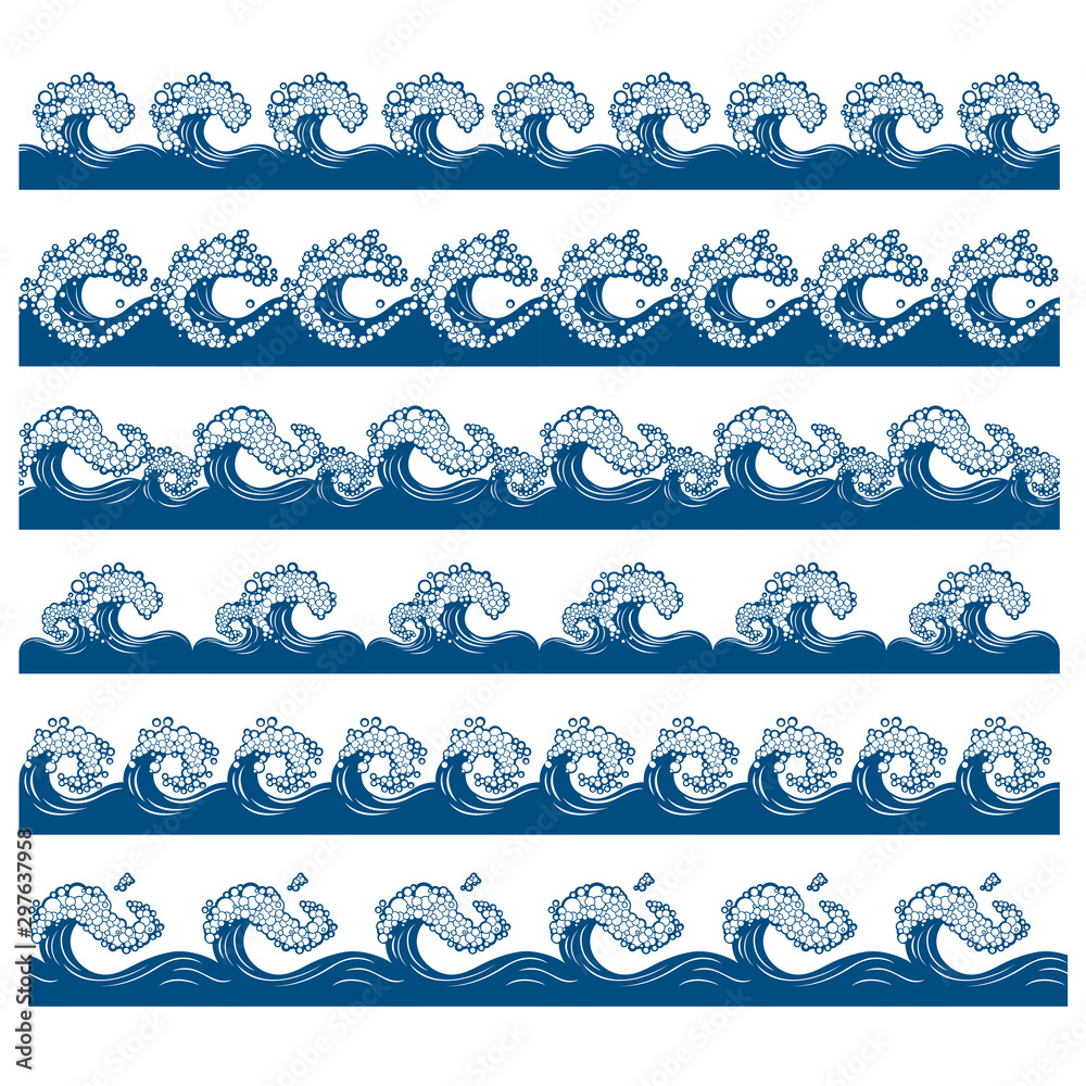 Fototapeta premium Set from waves