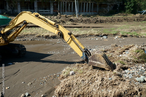 Heavy machinery to recover from flood damage photo