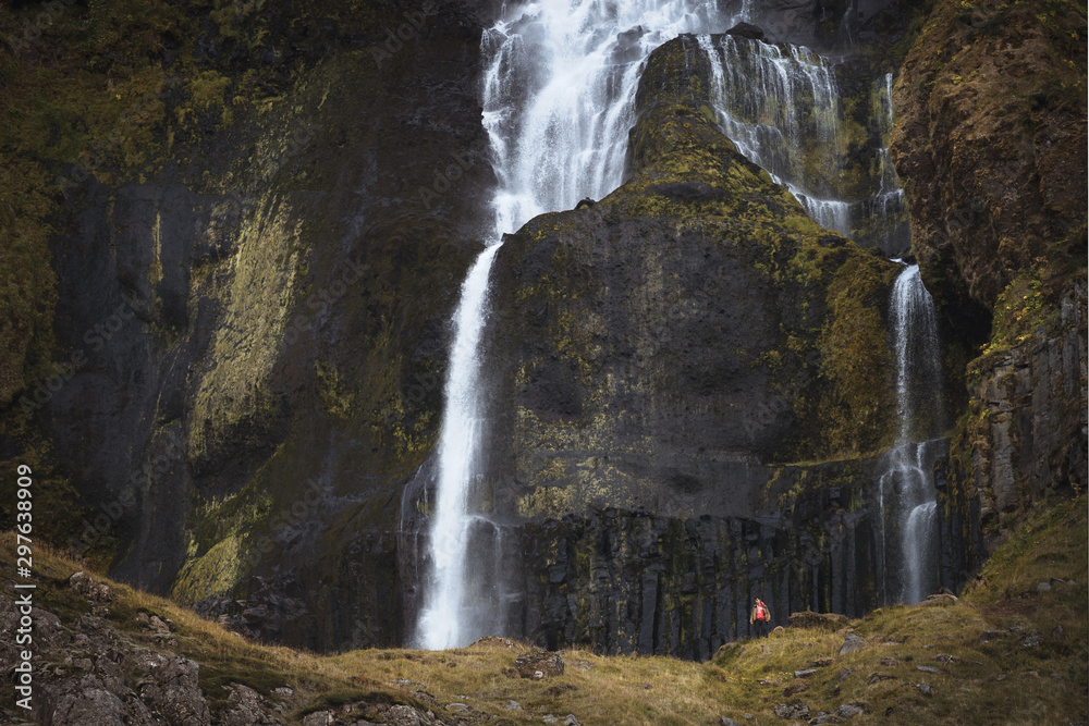 Bjarnarfoss Waterfall in the Snaefellsnes Peninsula, Iceland