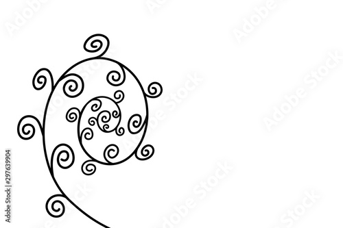 Simple wacky spiral doodle, vector illustration 
