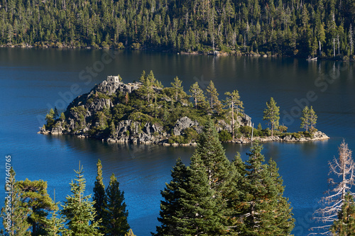 Tea house on an island in Emerald Bay in Lake Tahoe