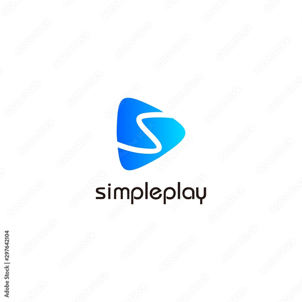 Modern logo design of letter S and play button with white background - EPS10 - Vector. Modern logo design of letter S and play button with white background - EPS10 - Vector.
