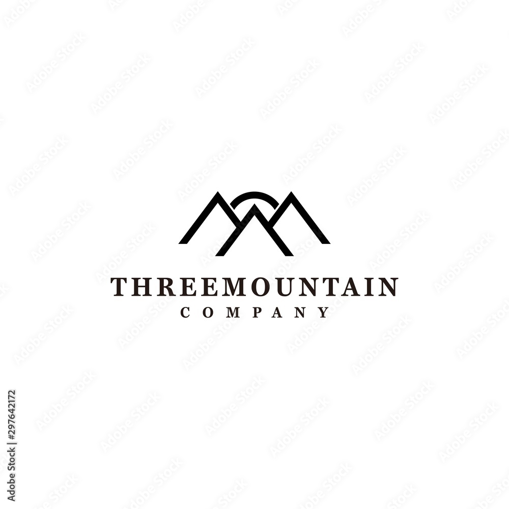Bold and clean logo design of mountain with white background - EPS10 - Vector Bold and clean logo design of mountain with white background - EPS10 - Vector