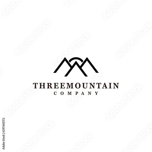 Bold and clean logo design of mountain with white background - EPS10 - Vector